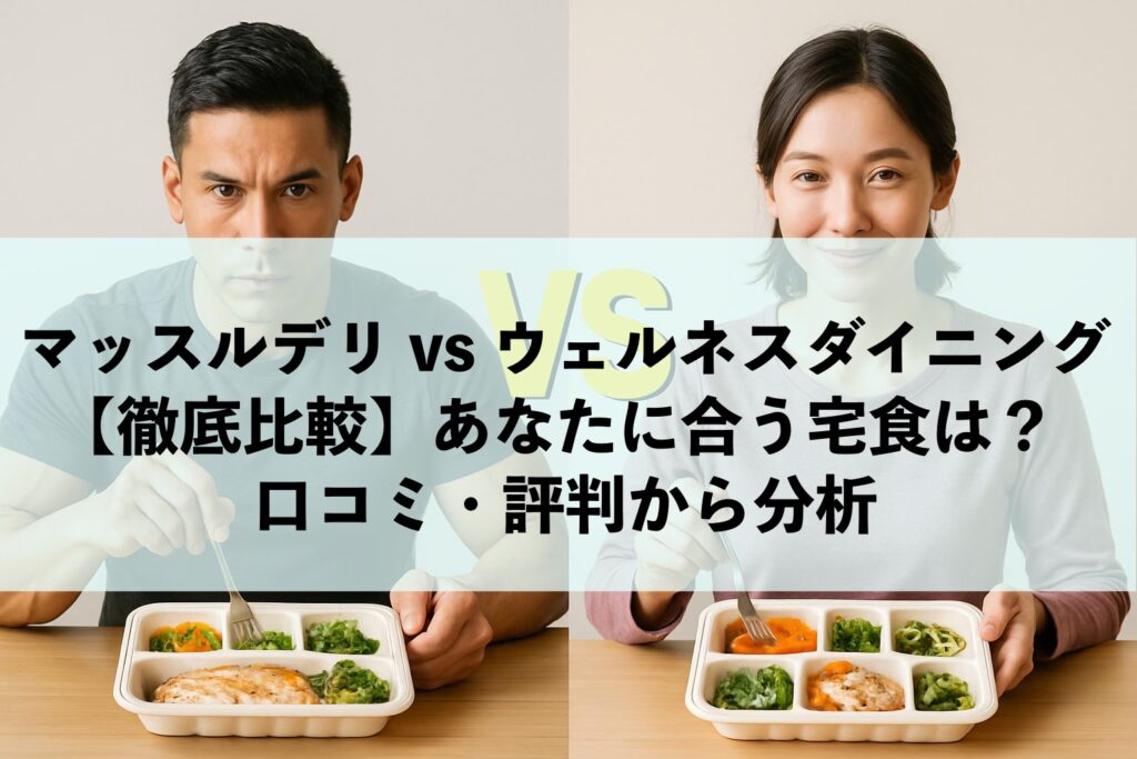 マッスルデリ vs ウェルネスダイニング【徹底比較】あなたに合う宅食は？口コミ・評判から分析