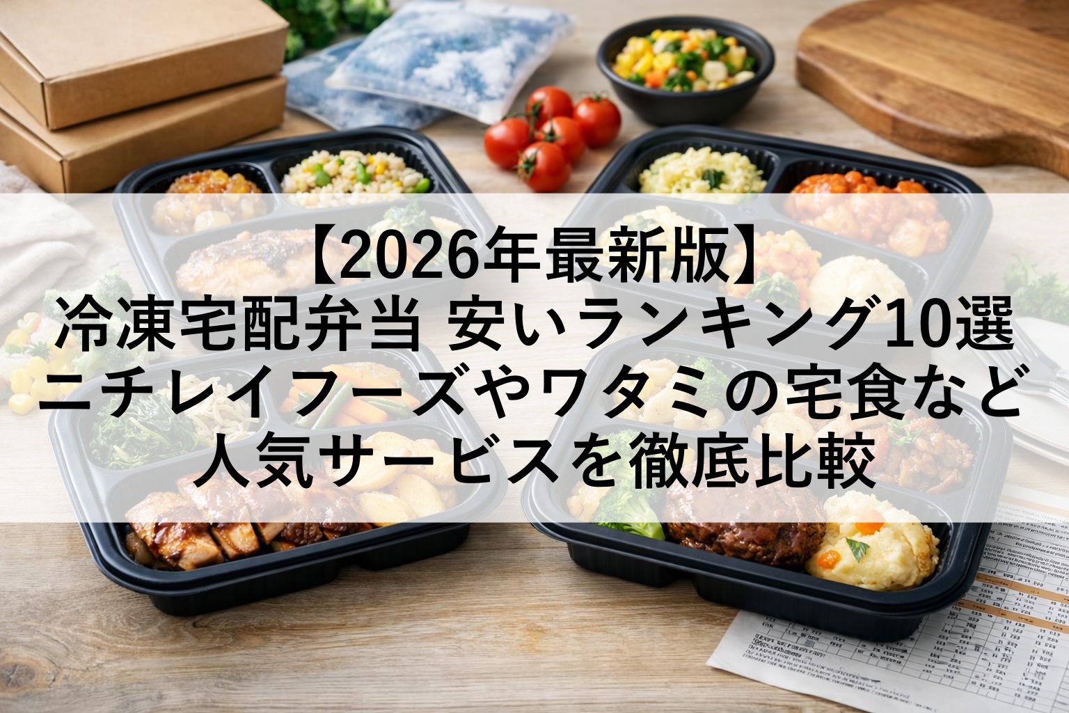 【2026年最新版】冷凍宅配弁当 安いランキング10選|ニチレイフーズやワタミの宅食など人気サービスを徹底比較